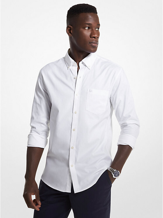 

Рубашка Оксфорд из эластичного хлопка Michael Kors Mens, белый