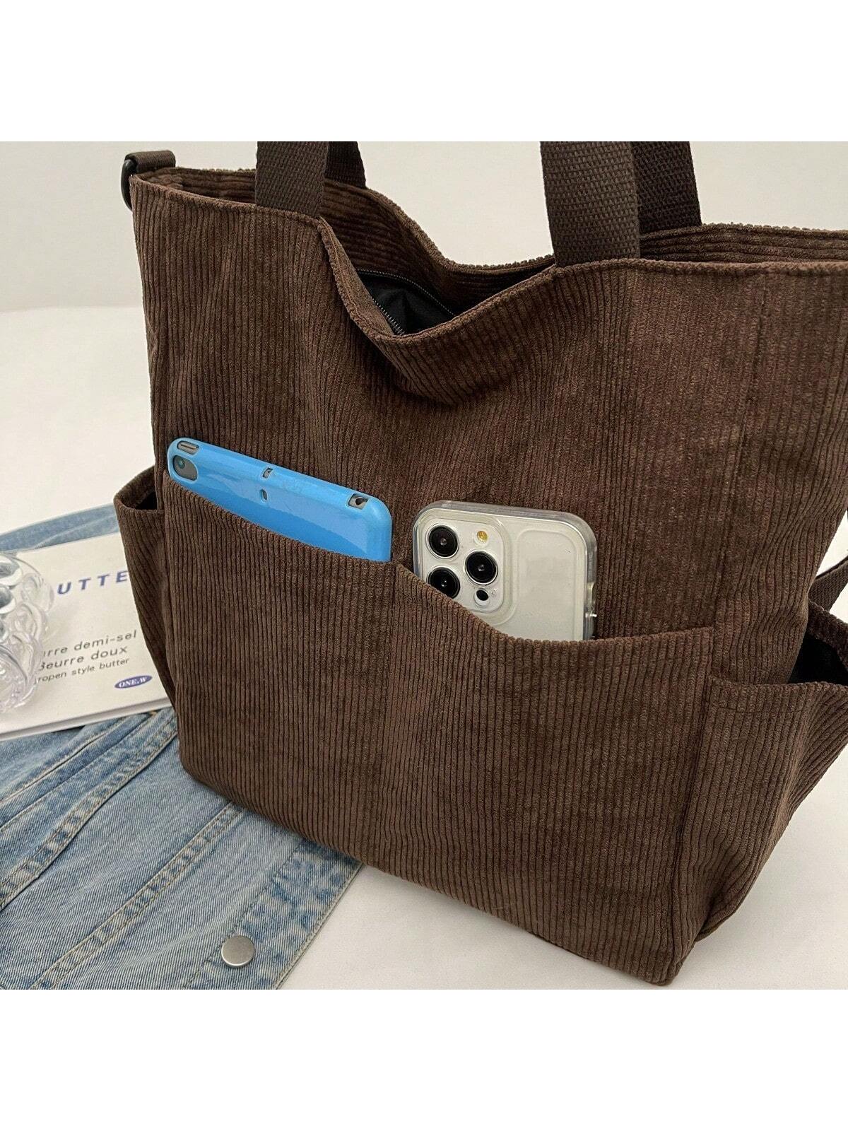 Вельветовая мужская большая сумка с несколькими карманами, коричневый мужской портфель сумка на плечо мужская сумка через плечо сумка для ноутбука 14 дюймов дорожная сумка мужская двухслойная сумка
