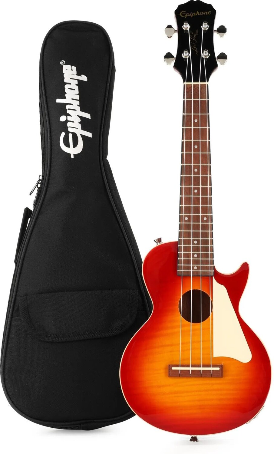 

Epiphone Les Paul акустическая/электрическая концертная укулеле — Heritage Cherry Sunburst