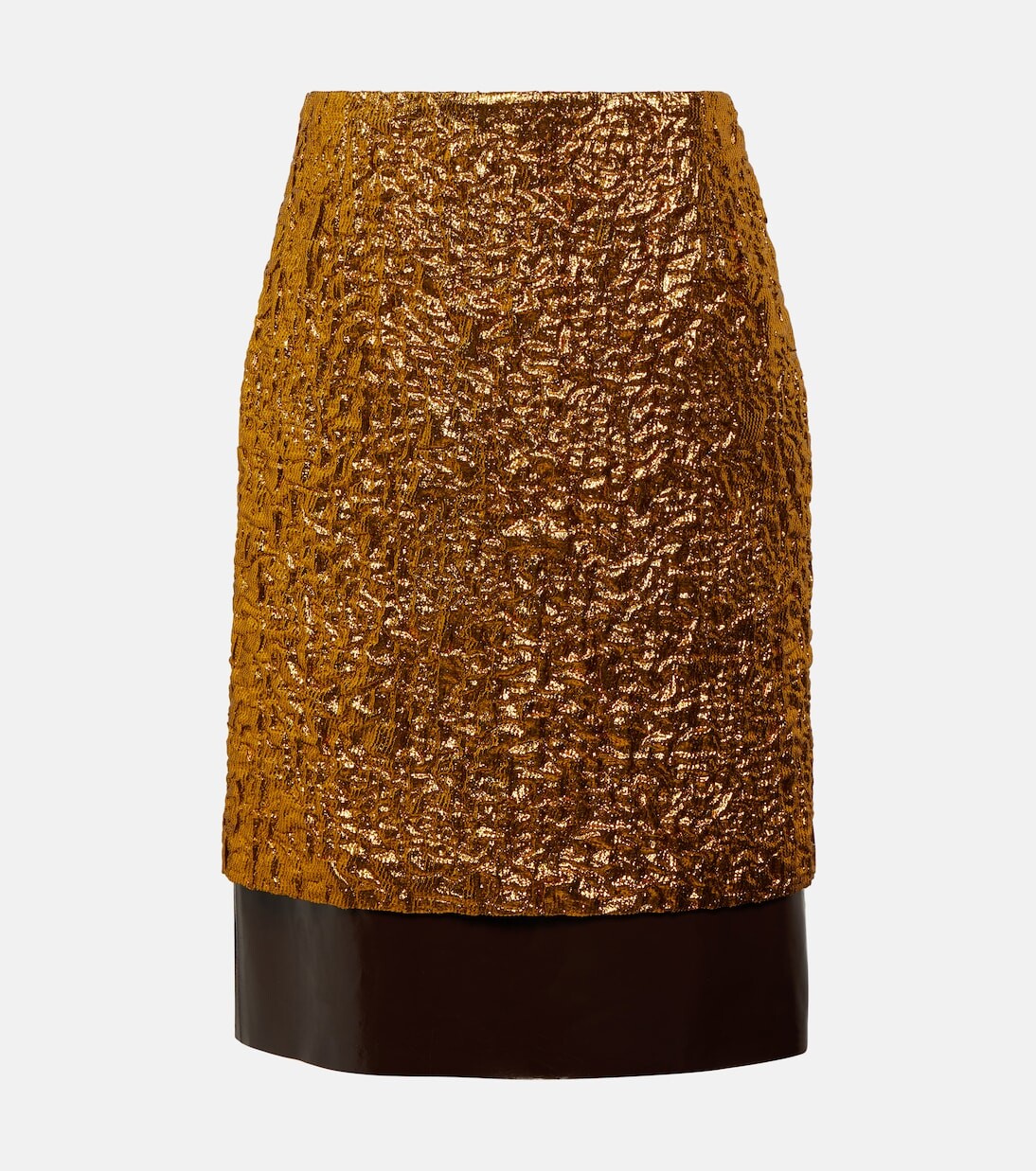 

Юбка миди salbina из ламе Dries Van Noten, золото