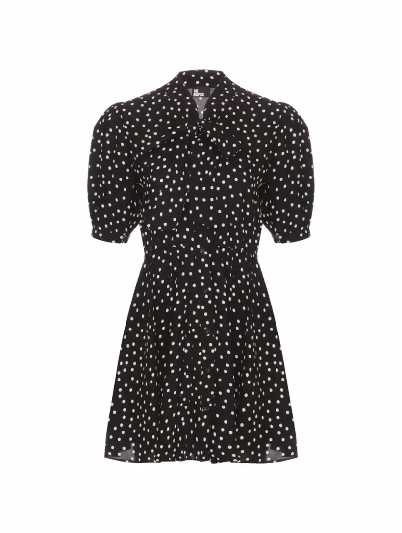 

Атласное платье с принтом полька The Kooples, мультиколор