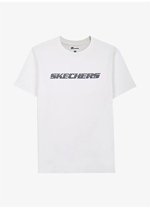 

Простая белая мужская футболка с круглым вырезом Skechers, Белый