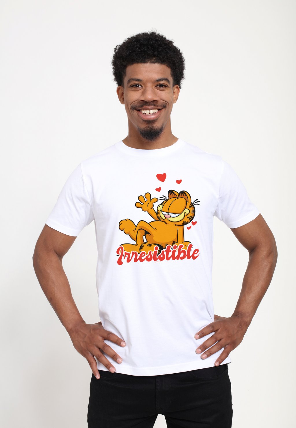 Футболка с принтом Valentine S Day Irresistible Garfield Henry Tiger, белый цена и фото
