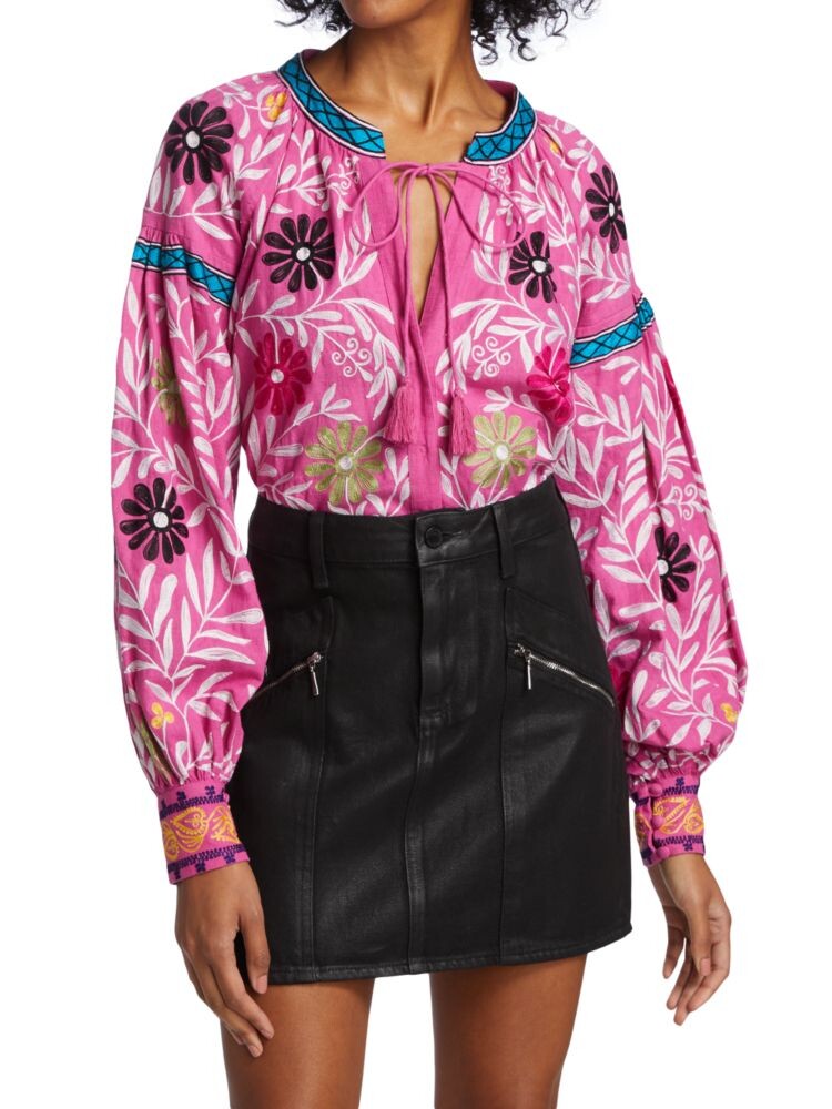 

Хлопковый топ с цветочным принтом Paulaine Alexis, цвет Pink Multi