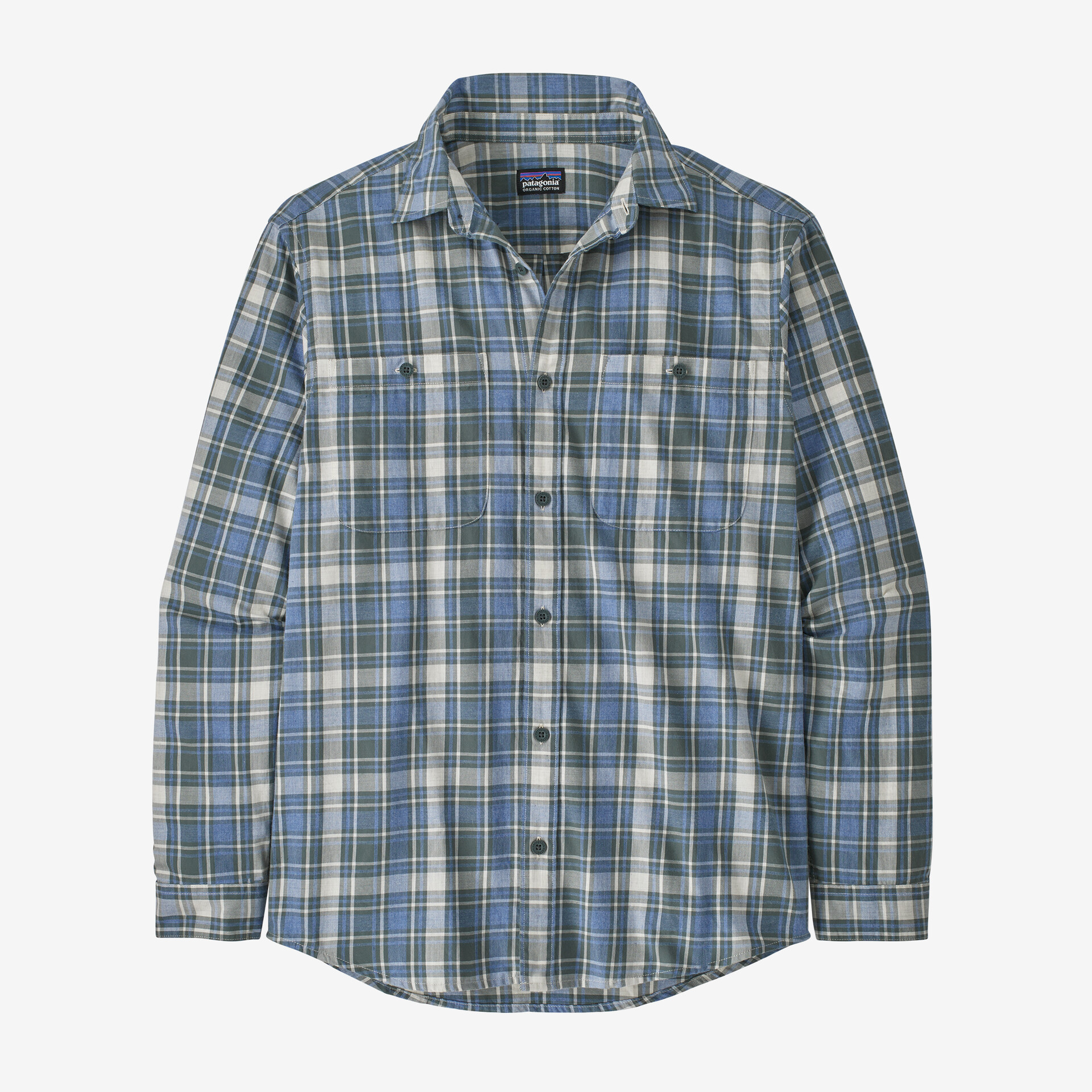 цена Мужская рубашка из хлопка пима с длинными рукавами Patagonia, серый