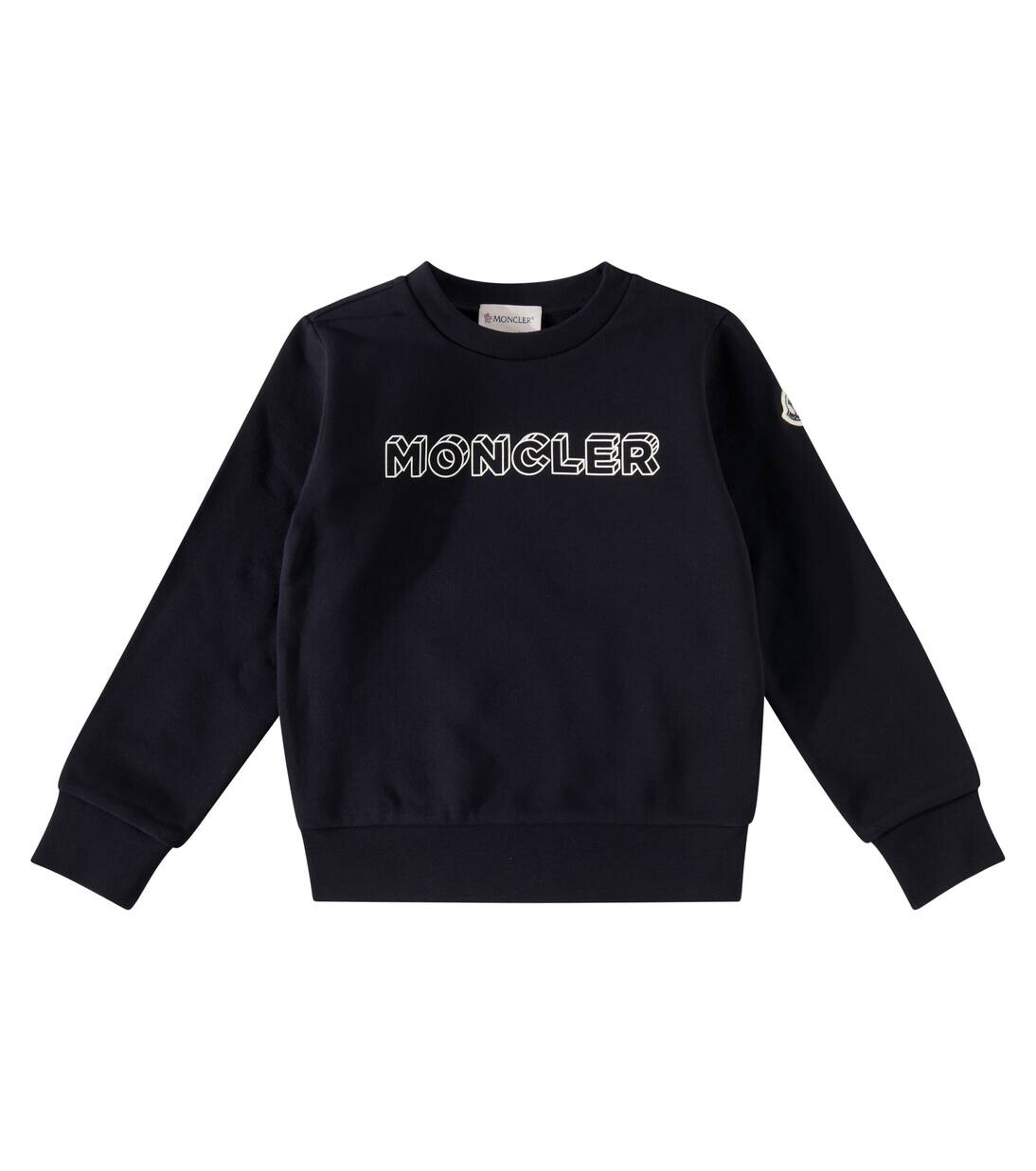 

Свитшот из хлопкового джерси с логотипом Moncler Enfant, цвет navy blue