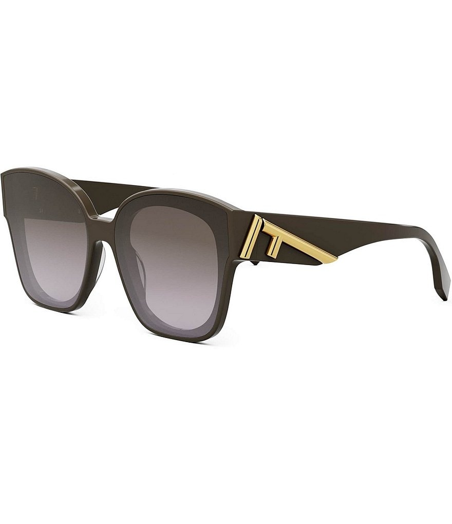 FENDI Женские квадратные солнцезащитные очки Fendi First 63 мм, коричневый