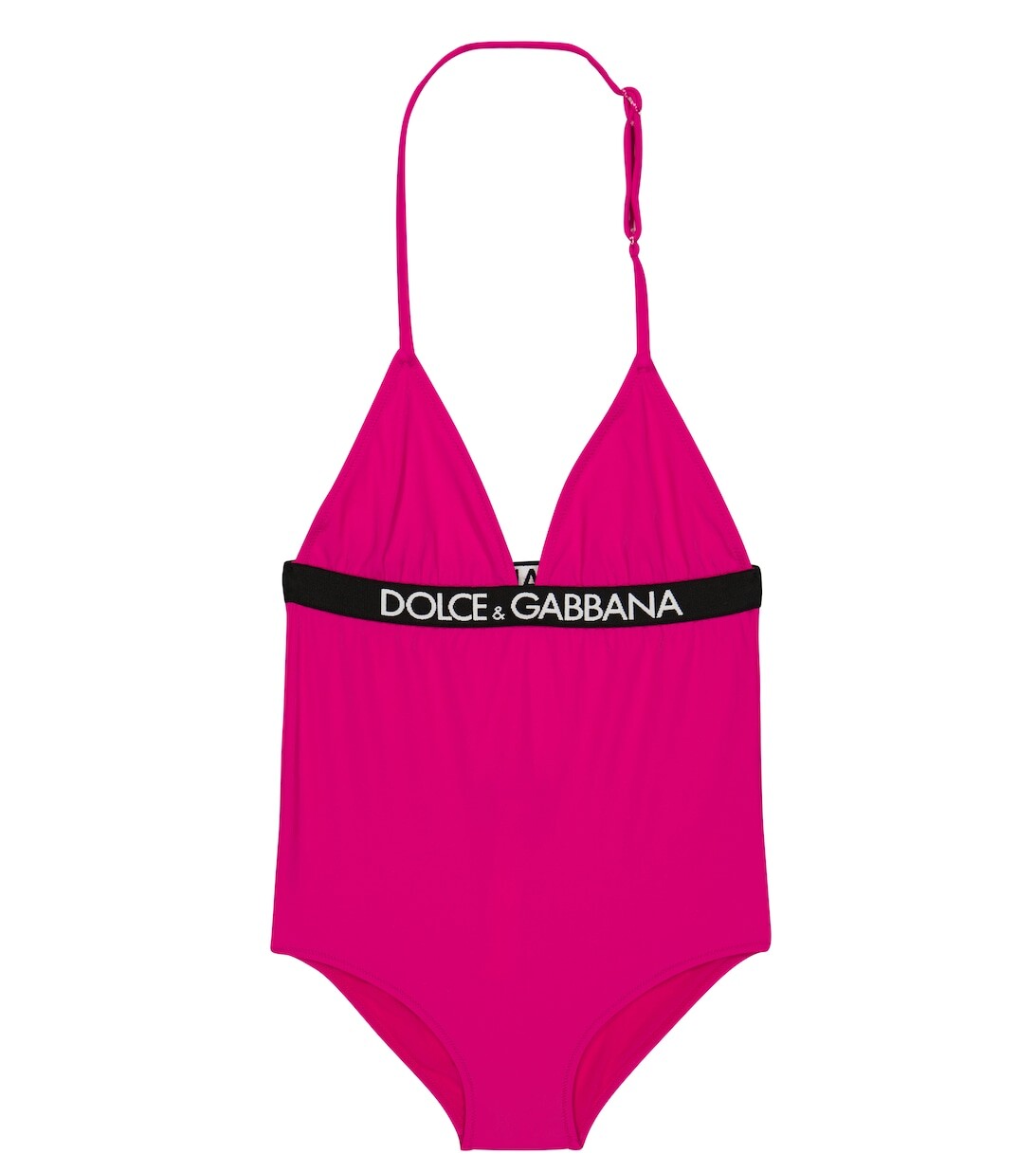 

Купальник с завязками на шее и логотипом Dolce&Gabbana, розовый