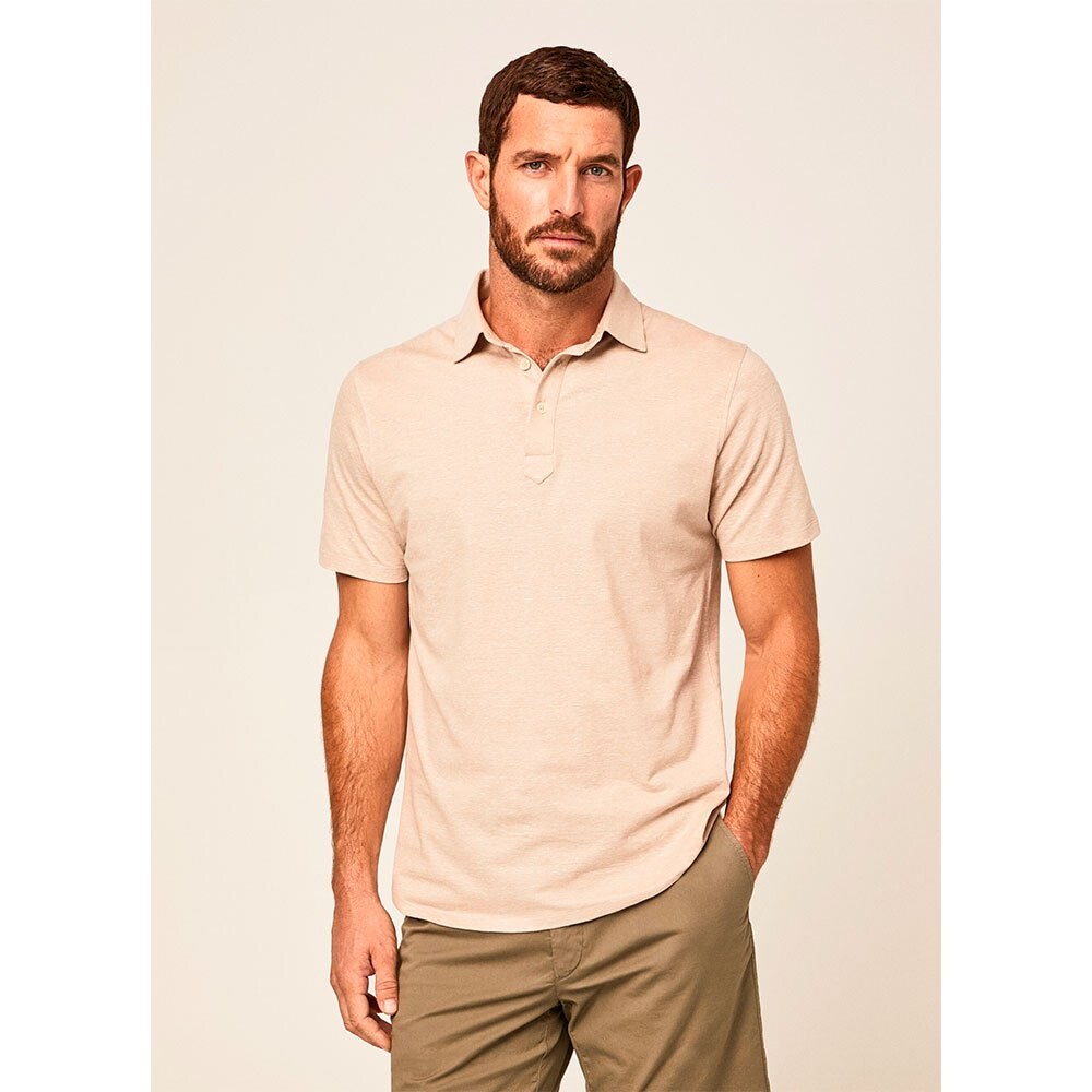 

Поло с коротким рукавом Hackett Texture Knit, бежевый