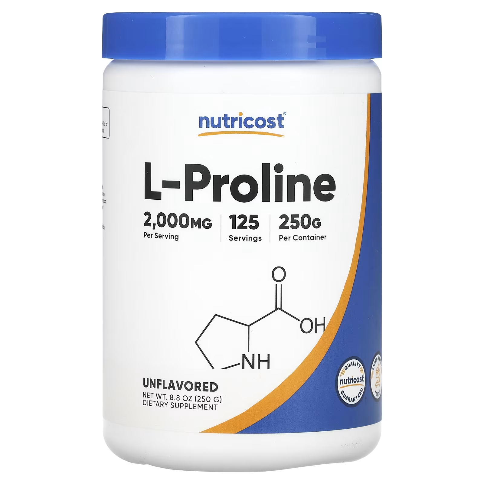 Nutricost L-Пролин без вкуса, 8,8 унции (250 г)