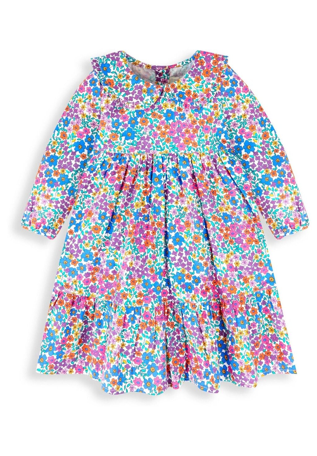 

Летнее платье Floral Print Tiered With Collar JoJo Maman Bébé, фиолетовый