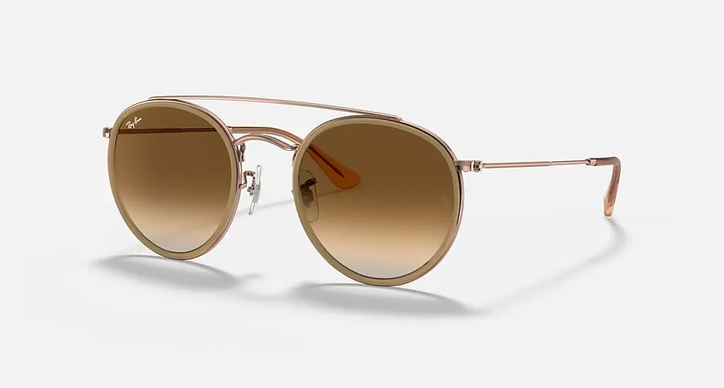 

Солнцезащитные очки Ray-Ban ROUND DOUBLE BRIDGE, светло-коричневый градиент