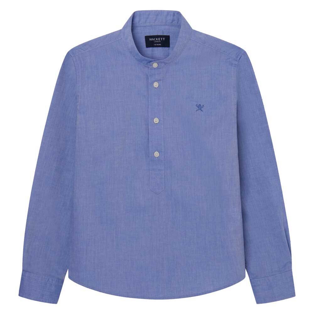 

Рубашка с длинным рукавом Hackett Chambray Half Placket Youth, синий