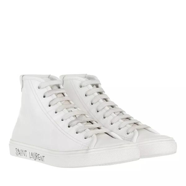 

Кроссовки malibu mid top sneakers smooth leather Saint Laurent, белый