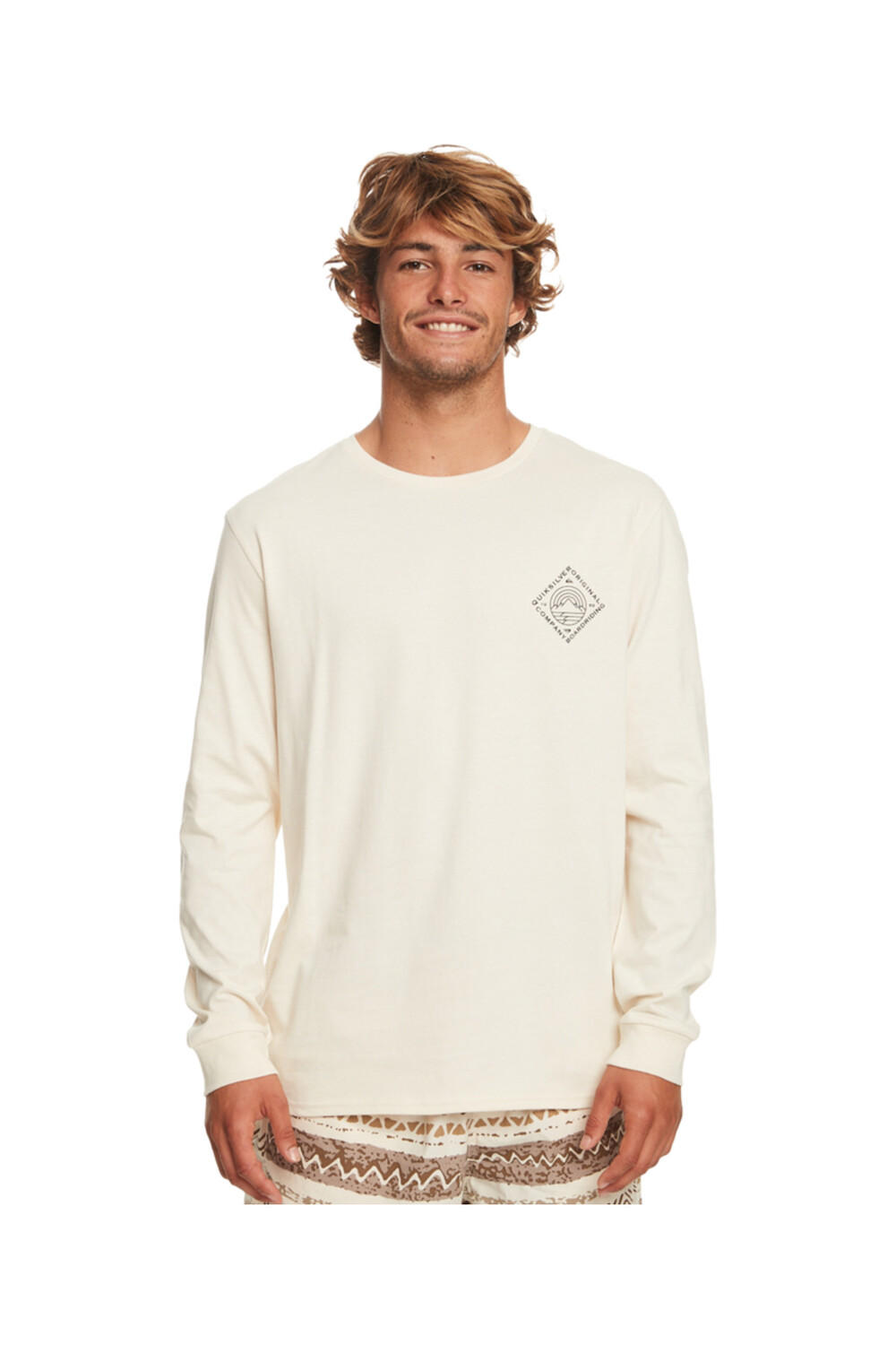 

Живописный вид — мужская футболка с длинным рукавом Quiksilver, бежевый