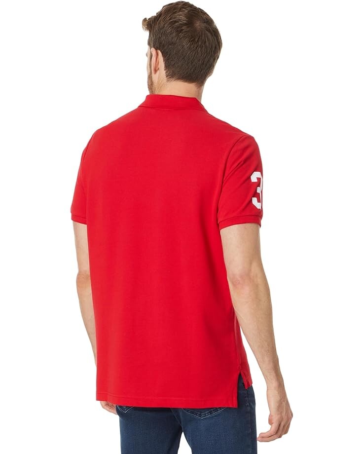 

Поло U.S. POLO ASSN. Short Sleeve Printed Chest Pique Polo Shirt, цвет Engine Red