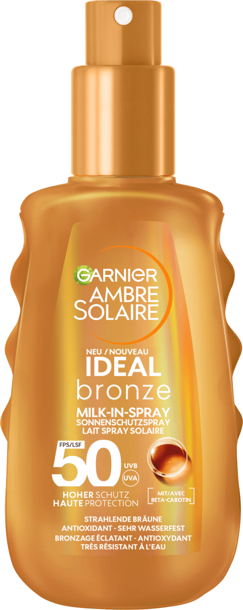 цена Солнцезащитный спрей «Идеал бронзовый» молочный спрей SPF 50 150 мл Garnier
