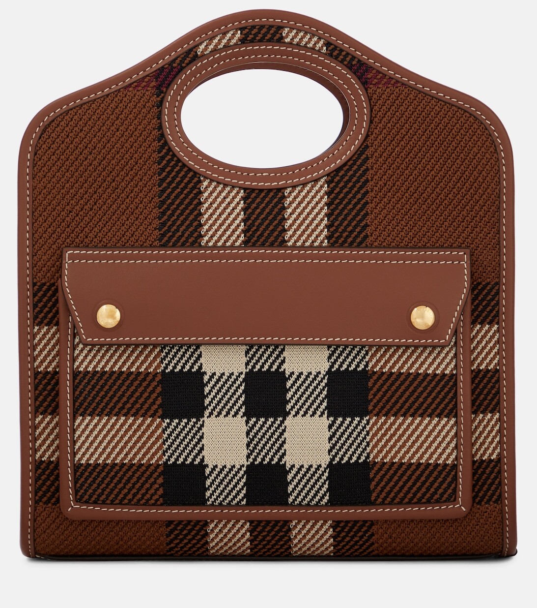 

Сумка-тоут Pocket Mini в клетку Burberry, коричневый
