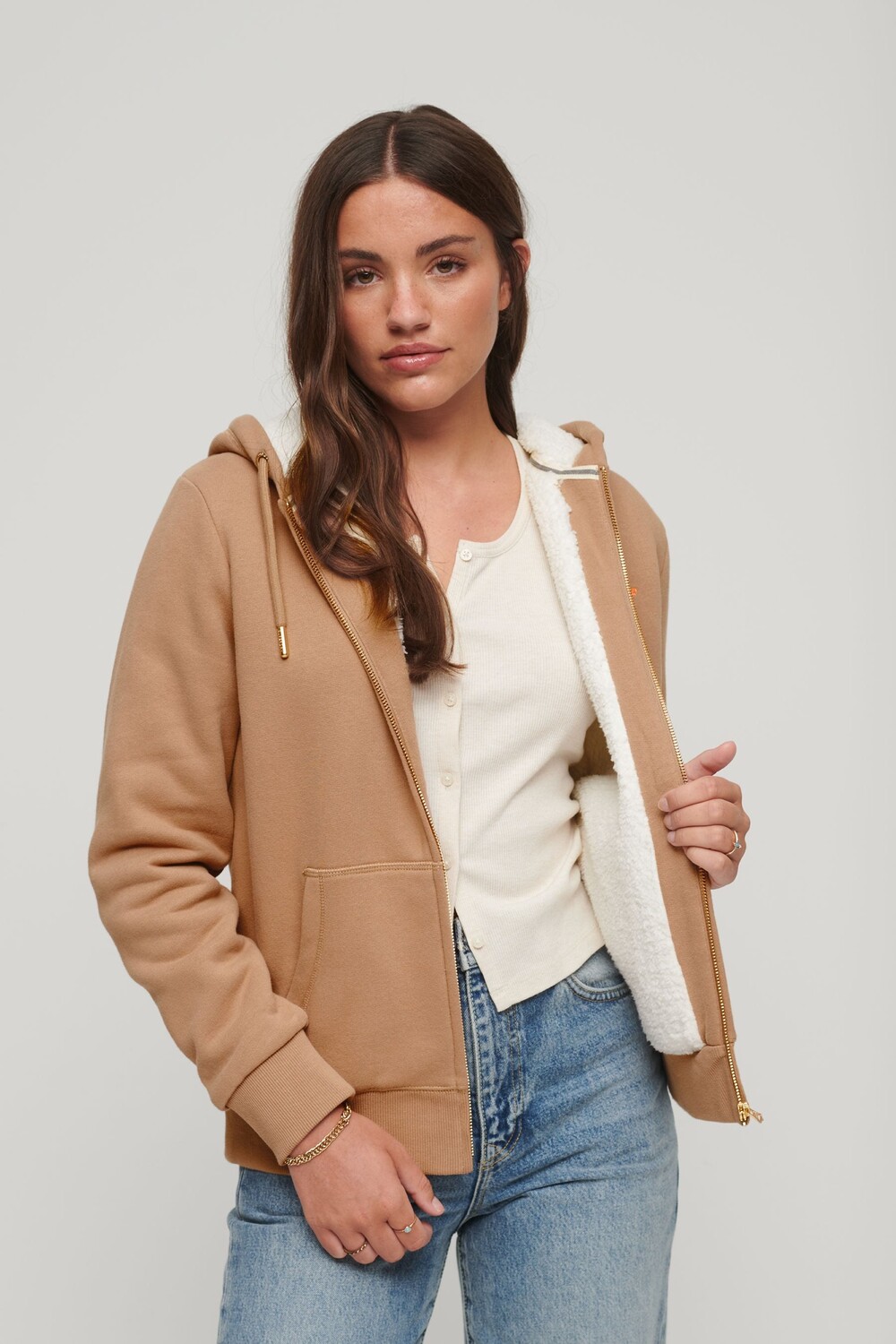 

Толстовка Essential на молнии Superdry, коричневый