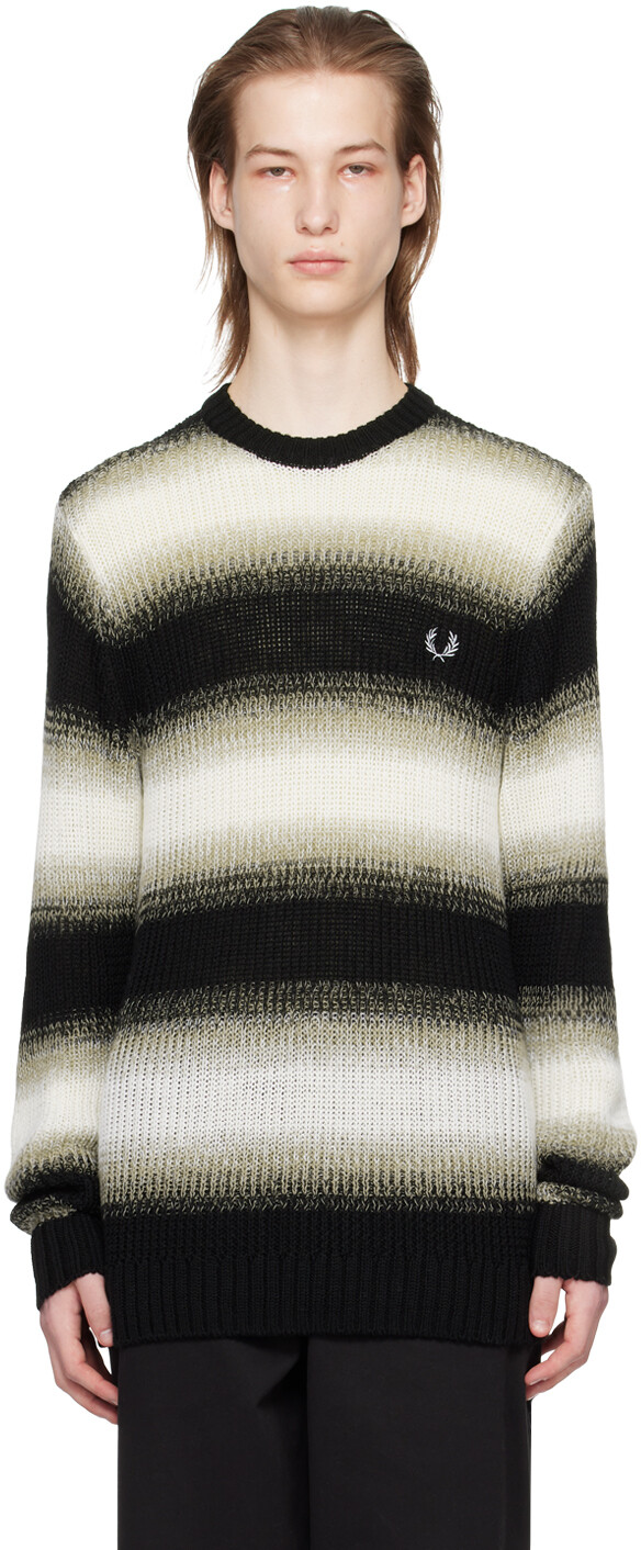 

Черно-белый полосатый свитер Fred Perry