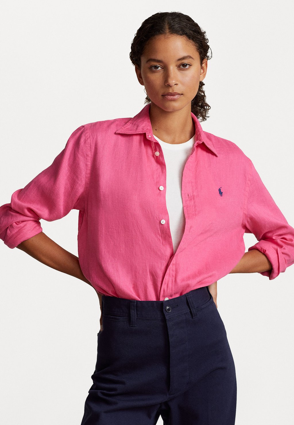 Блузка-рубашка LONG SLEEVE BUTTON FRONT Polo Ralph Lauren, цвет desert pink