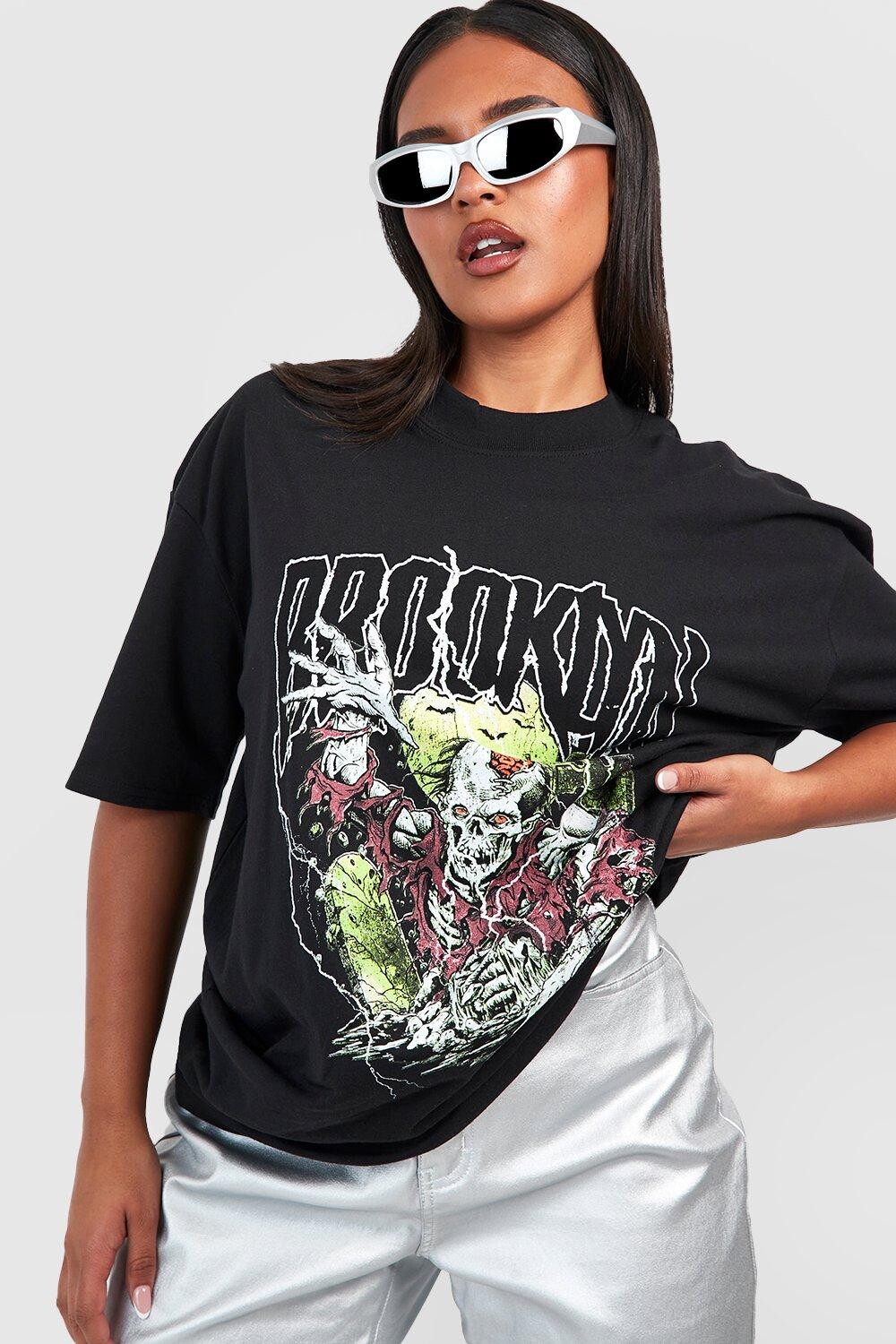 

Футболка плюс хэллоуин бруклин Boohoo, черный