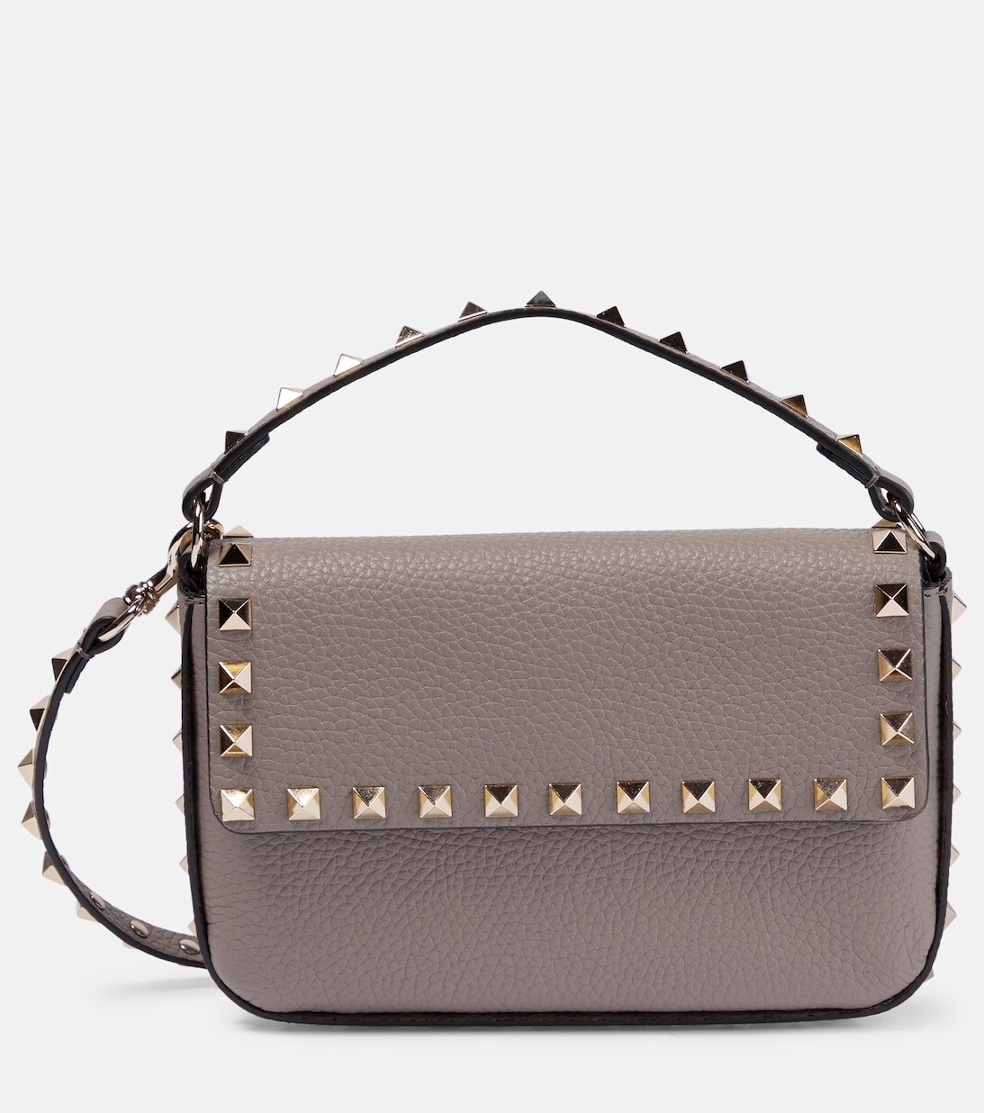 

Маленькая кожаная сумка через плечо Rockstud Valentino Garavani, серый