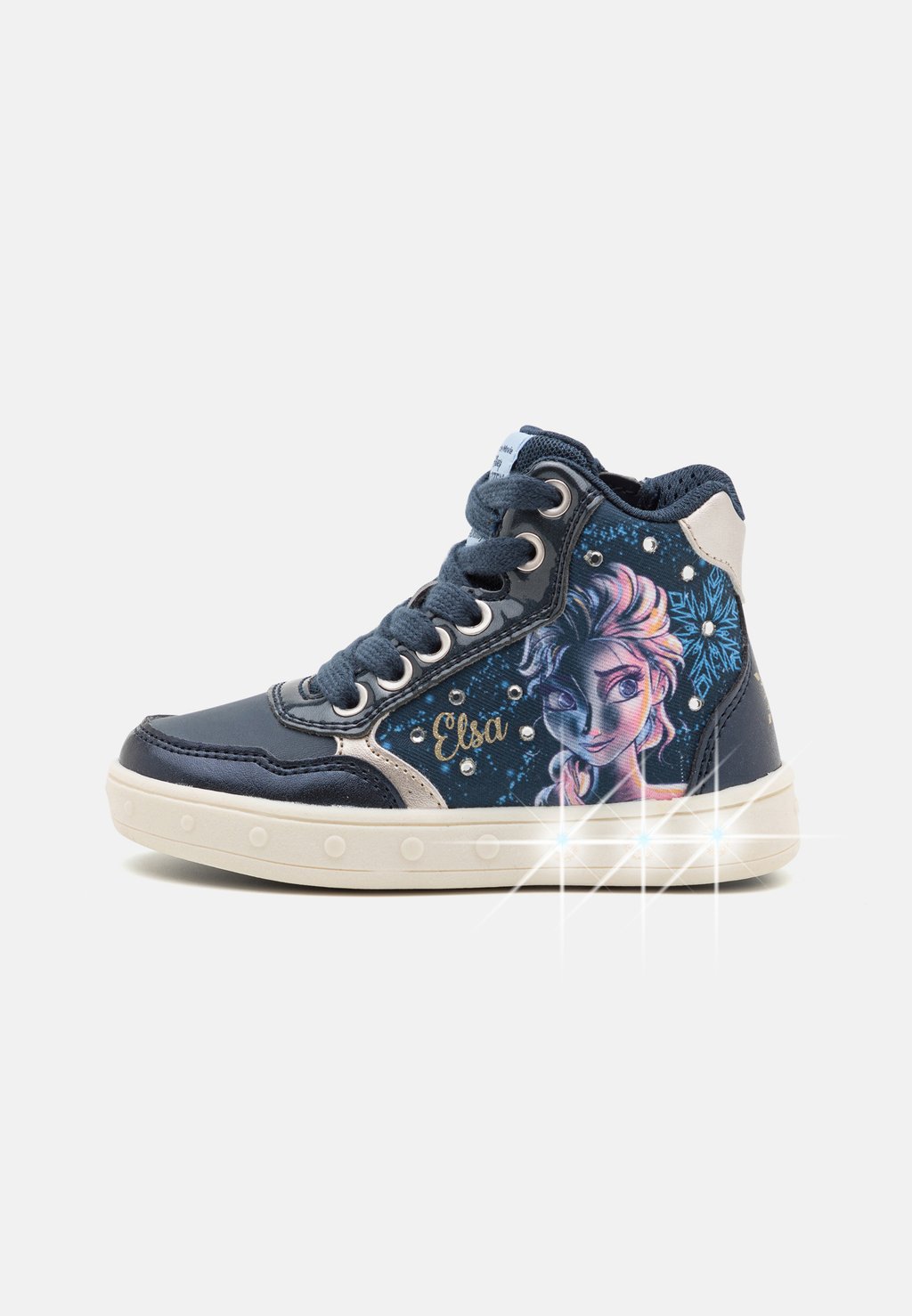 

Высокие кроссовки Disney Frozen Elsa Skylin Girl Geox, цвет navy/platinum