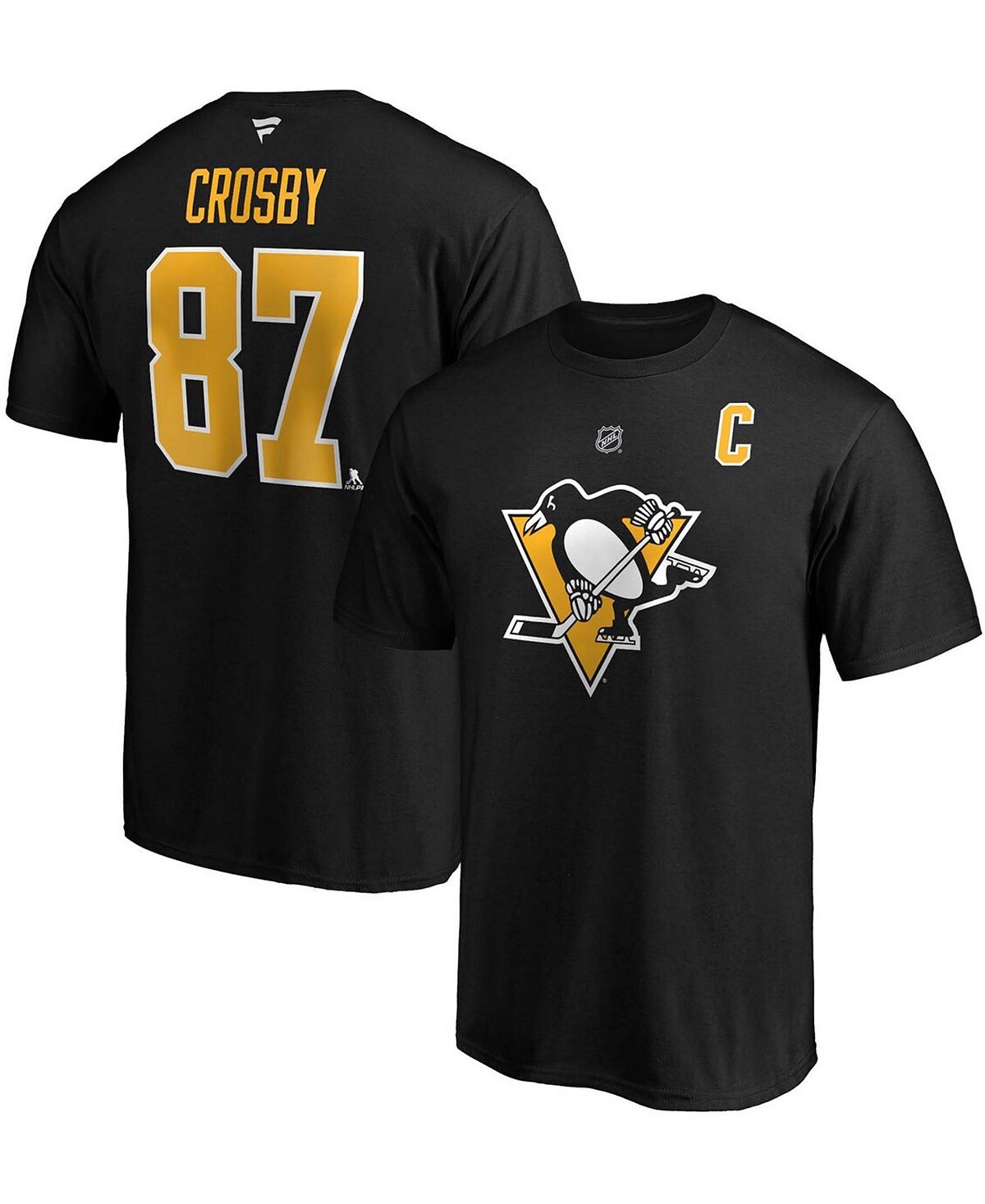 

Мужская черная футболка с именем и номером команды Sidney Crosby Big and Tall Pittsburgh Penguins Team Fanatics