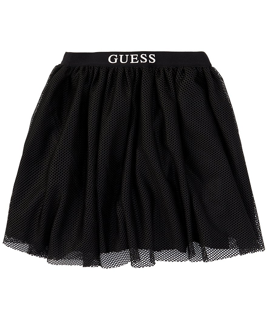 Мини-юбка Guess Big Girls 7–16 из сетчатой ​​ткани, черный