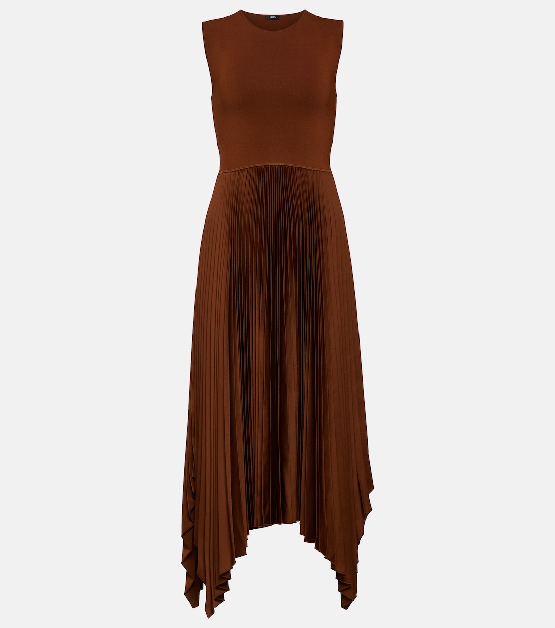 Плиссированное платье миди Dera JOSEPH, коричневый платье миди из кашемира joseph коричневый