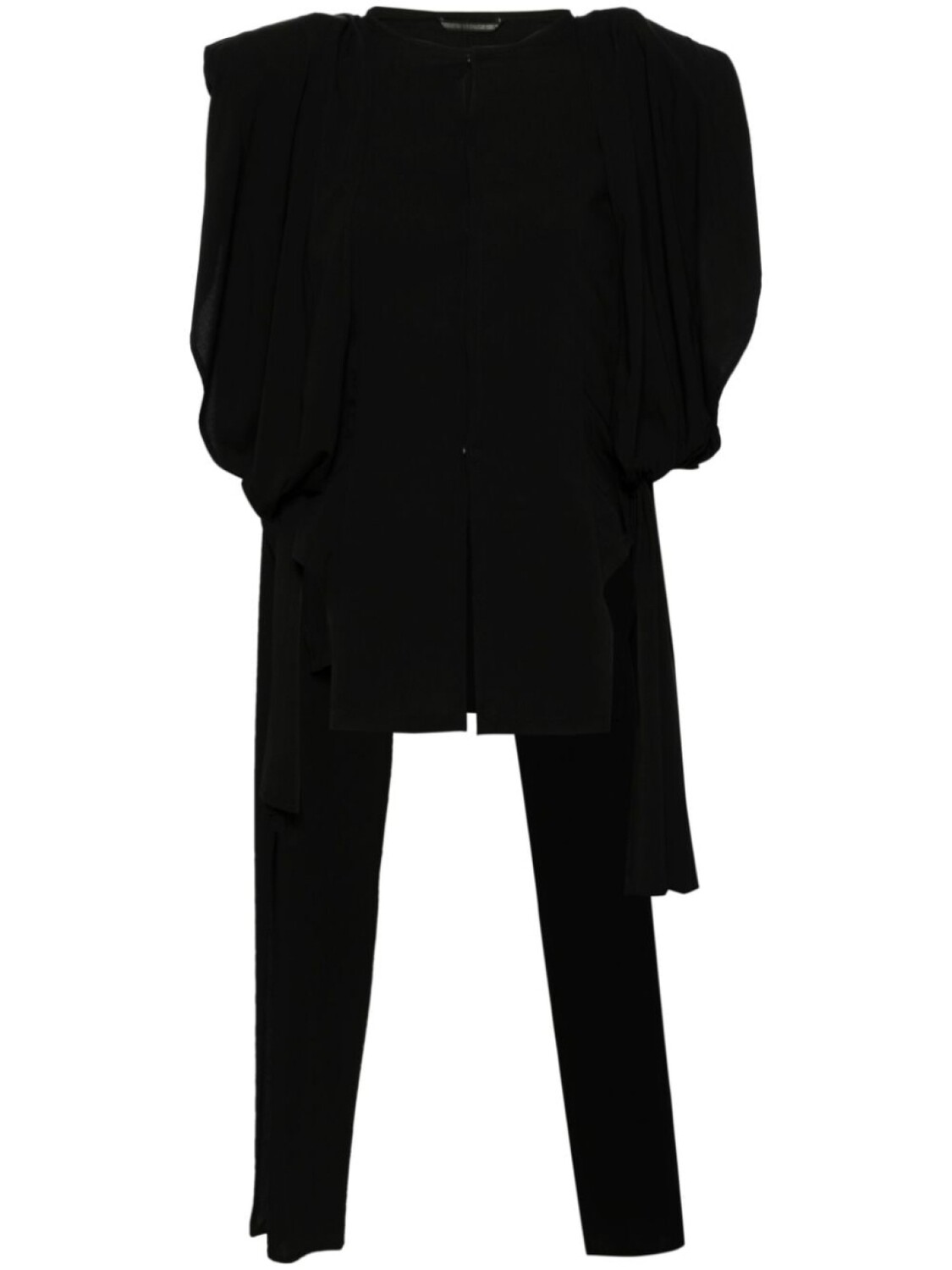 

Асимметричная блузка с пышными рукавами Yohji Yamamoto, черный