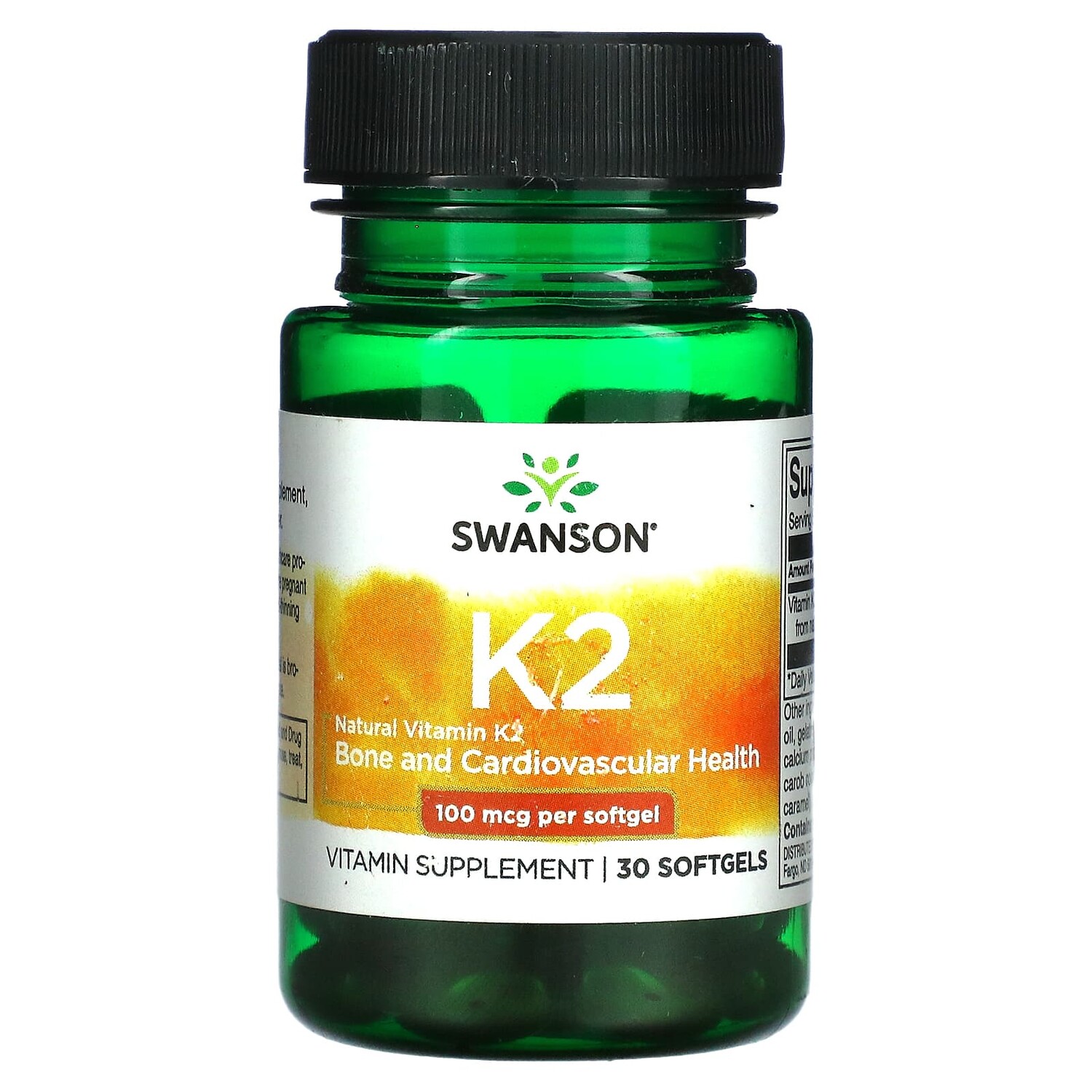 

Натуральный витамин K2, 100 мкг, 30 мягких таблеток, Swanson