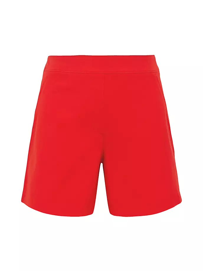 Полированные шорты из эластичного хлопка Spanx, красный