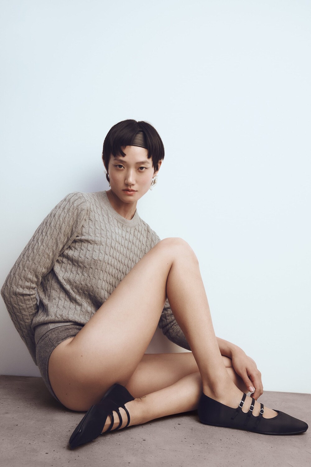 

Балетки с пряжками Zara, черный