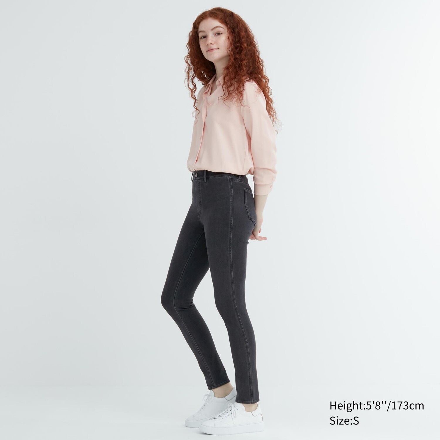 

Леггинсы UNIQLO из денима ультрастрейч длинные, темно-серый