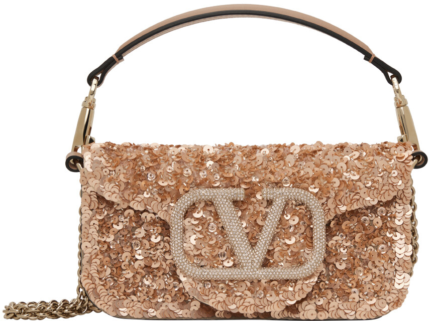 

Розовый вышитый лок Сумка Valentino Garavani