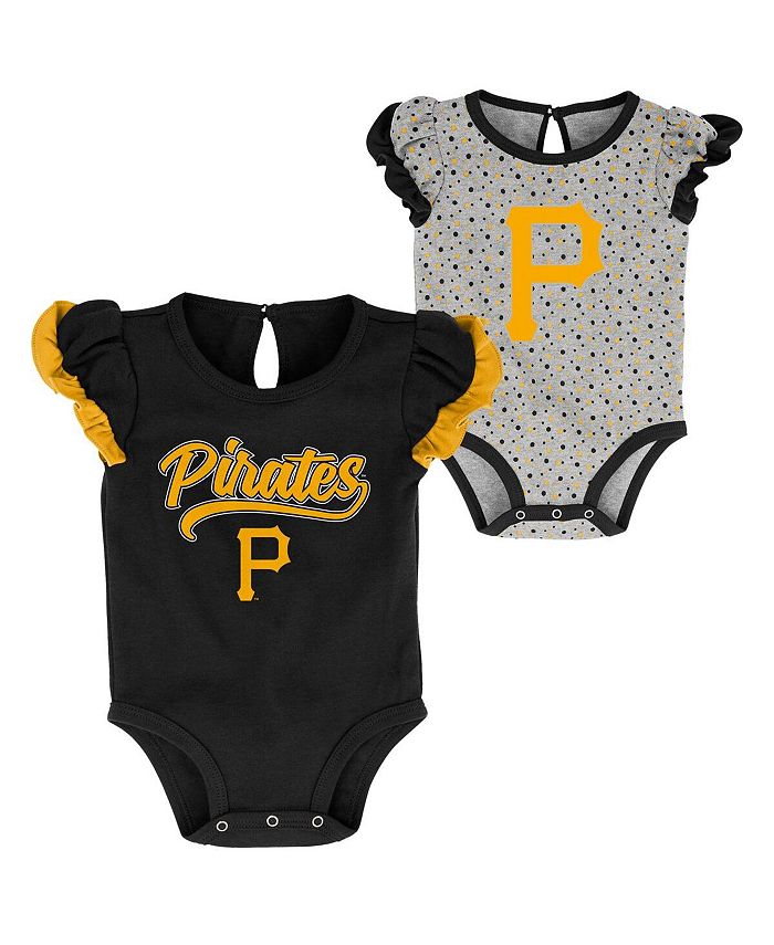 Набор из двух боди черного и серого цвета для новорожденных Pittsburgh Pirates Scream and Shout Outerstuff, черный/меланжево-серый