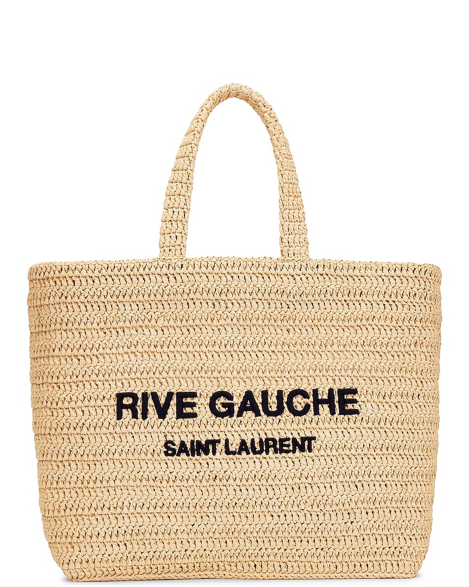 

Сумка-тоут Saint Laurent Supple Rive Gauche, цвет Natural & Deep Marine