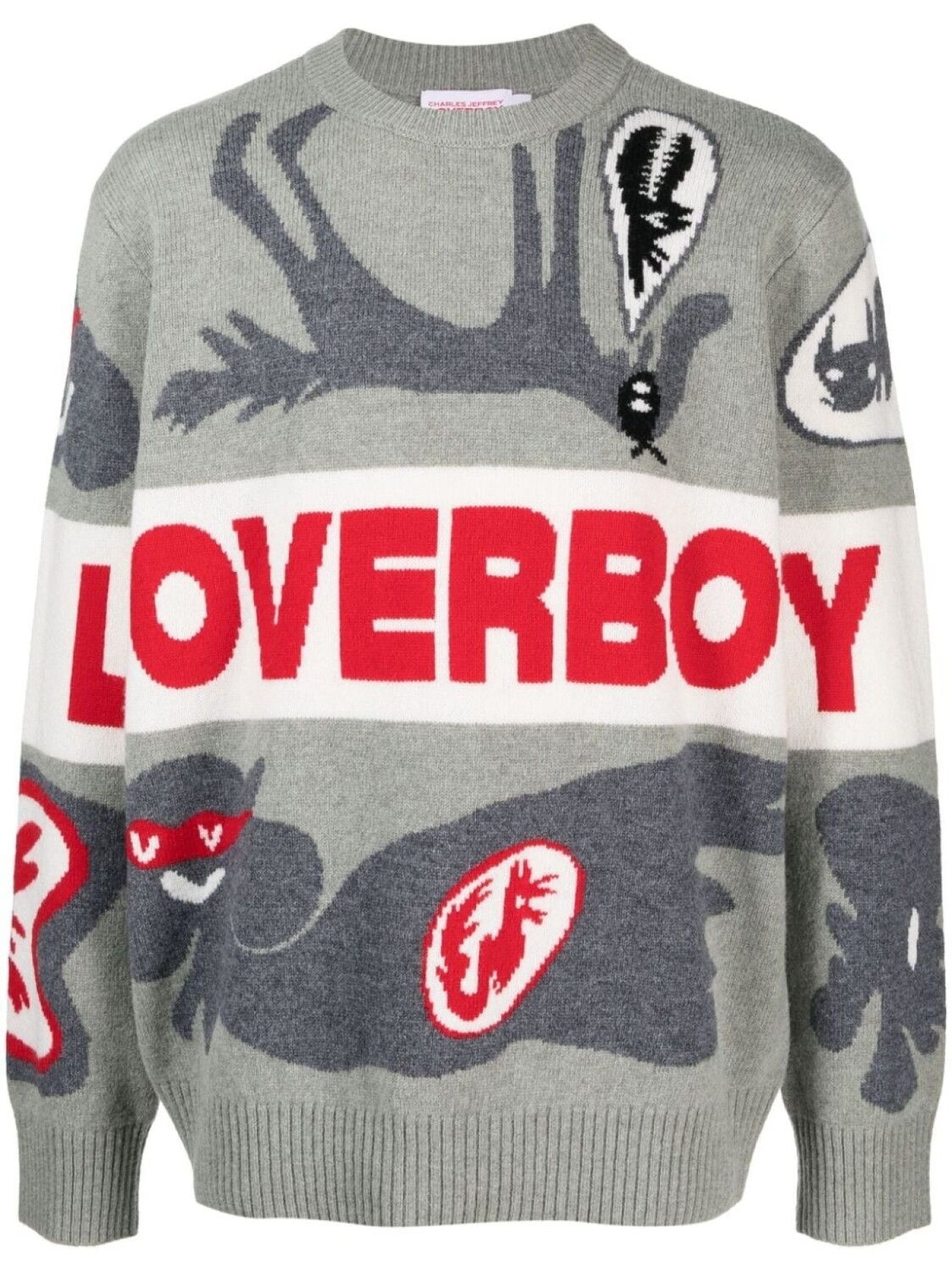 

Джемпер вязки интарсия Charles Jeffrey Loverboy, серый