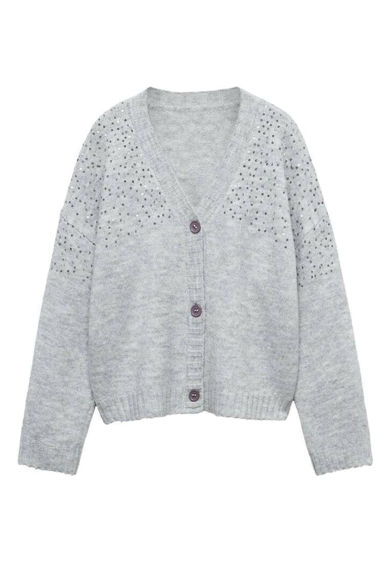 

Кардиган Alasia Mango, цвет medium heather grey