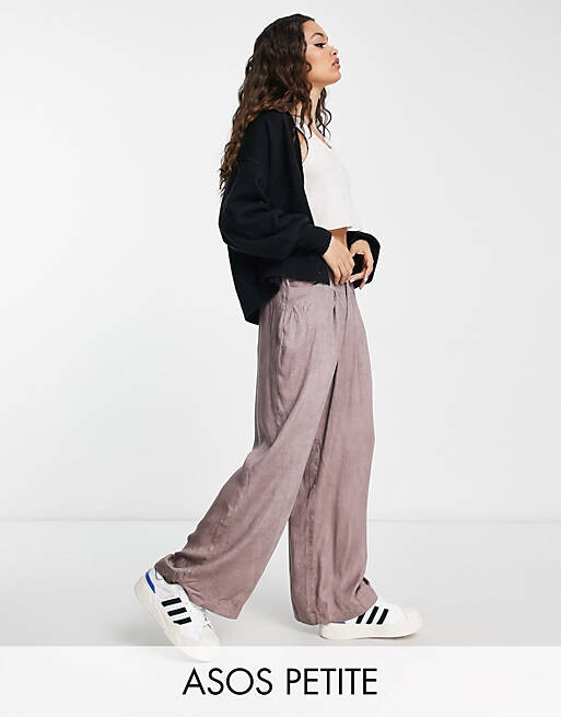 

Широкие брюки из стираной норки ASOS DESIGN Petite