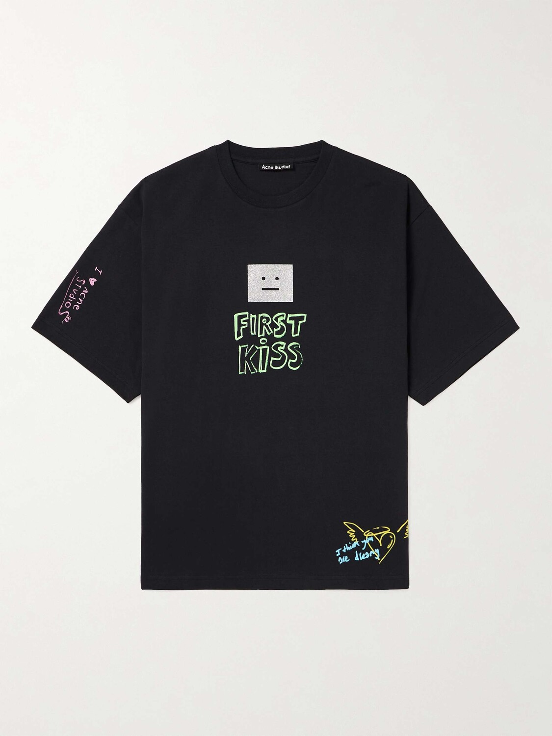 

Футболка из хлопкового джерси с принтом Exford Scribble ACNE STUDIOS, черный
