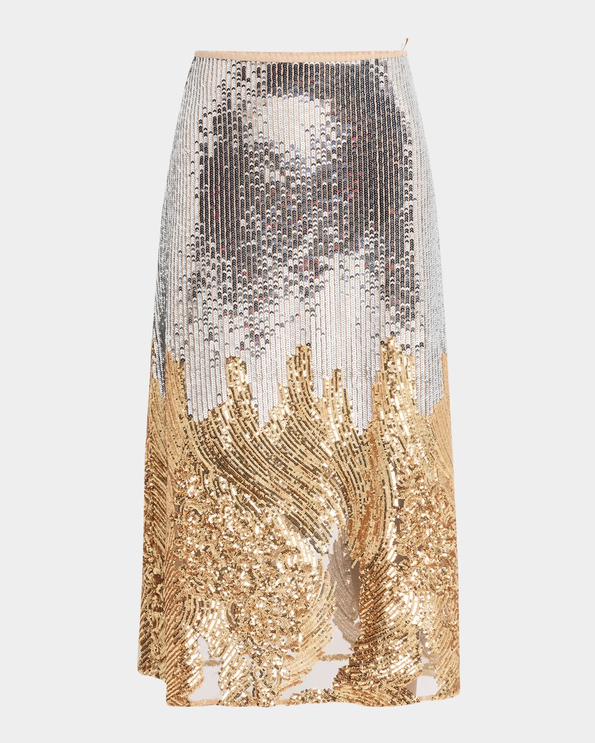 

Юбка миди Елена с пайетками No Pise La Grama, цвет Silver And Gold Sequin