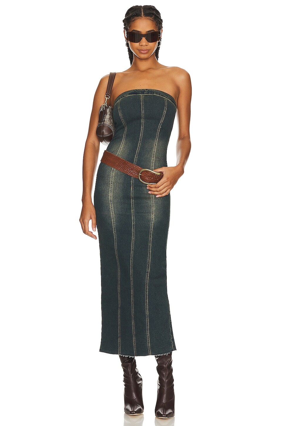 

Платье макси superdown Alva Strapless, цвет Dark Blue Wash