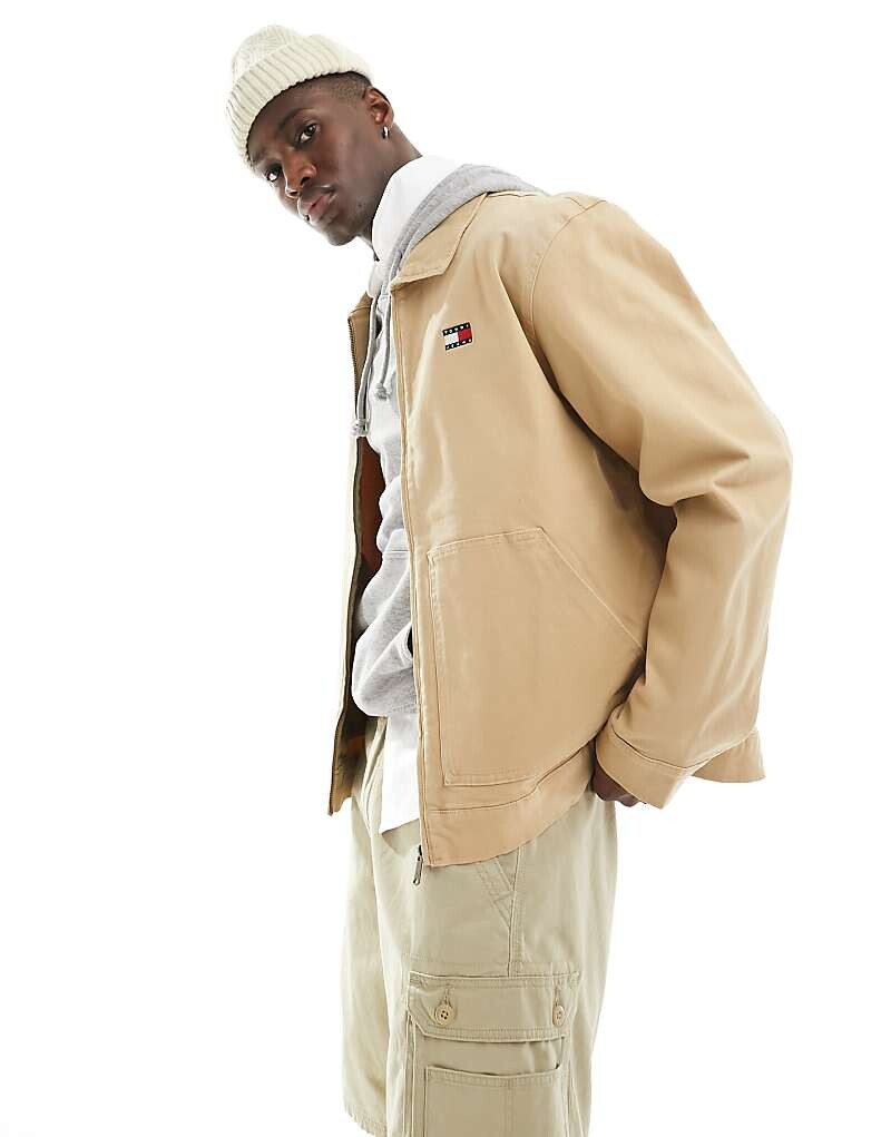 

Tommy Jeans – хлопковая куртка стандартного кроя песочного цвета