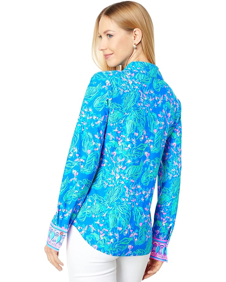 Платье Lilly Pulitzer Marlena UPF 50+ Button-Down, цвет Eclipse Blue Serenade In The Shade Engineered Chilly Lilly