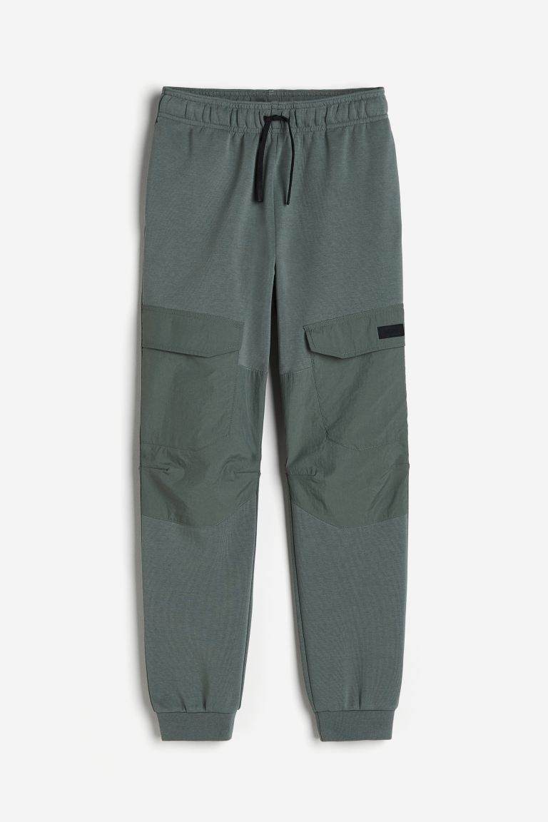 Спортивные брюки для бега в стиле карго H&M, зеленый