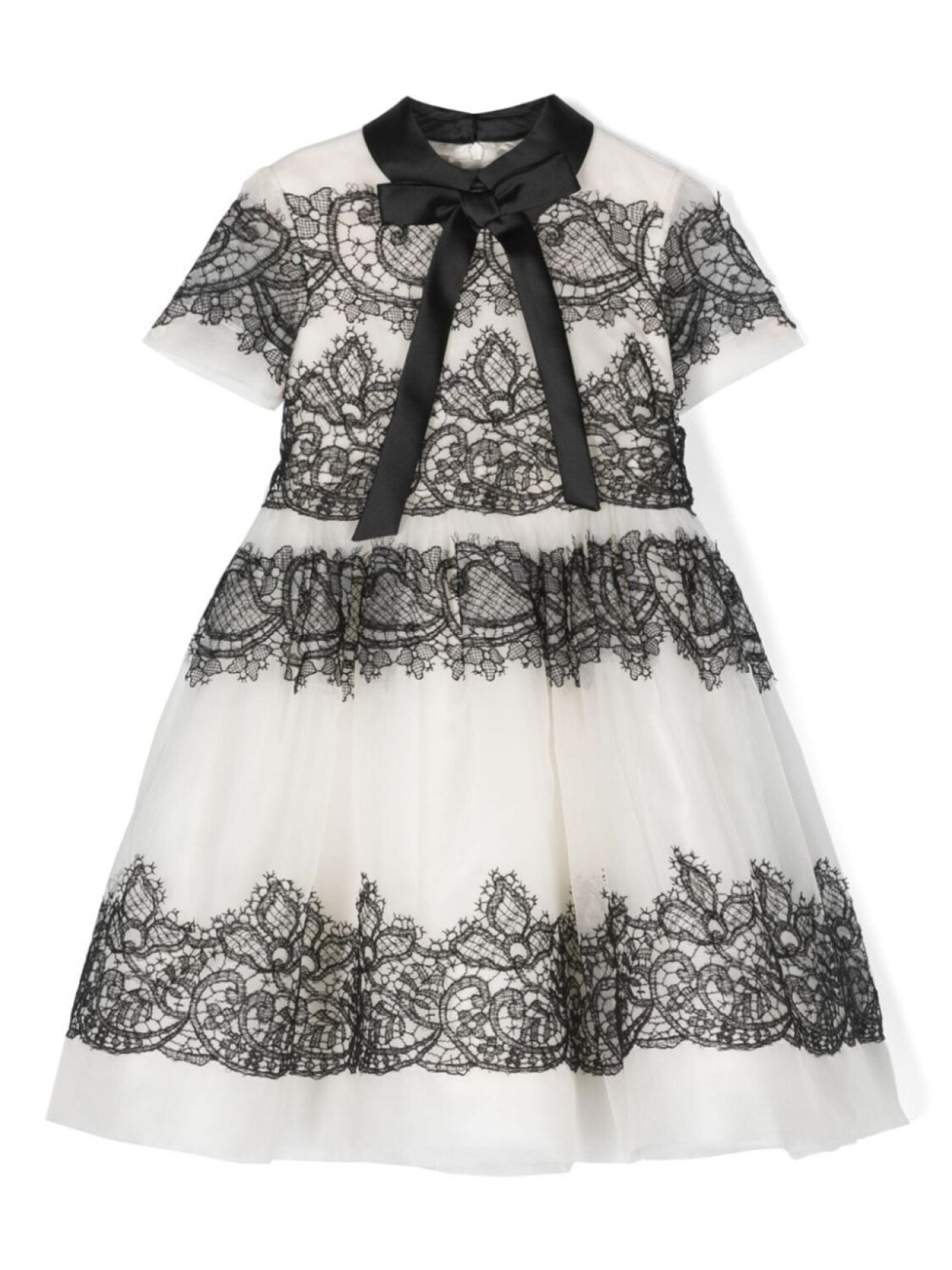

Elie Saab Junior платье миди из органзы с кружевом, белый