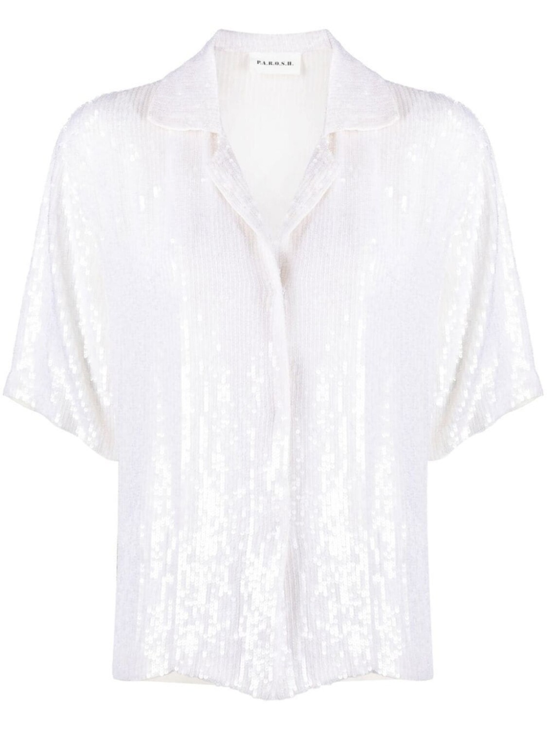 

P.A.R.O.S.H. sequinned short-sleeve shirt, белый